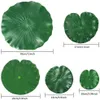 15 stycken 5 slags konstgjorda flytande skum lotus lämnar liljekuddar falska lövdammdekor för pool akvarium dekoration236d