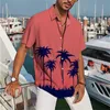 2023 hommes chemise Hawaii Kokonut coloré imprimé graphique bleu hommes plage manches courtes bouton T-shirt S-5XL été 240130