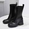 Lammwollstiefel, klassische Designer-Stiefel, Damenmode, PVC-Regenstiefel, Winter-warme Stiefeletten, klobige Absätze, Plateau-High-Heels, rutschfeste neue bequeme Martin-Stiefel