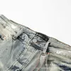 Mor marka kot pantolonlar moda sıkıntılı ve kirli yıkanmış düz bacak Amerikan kot pantolon