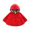 Jackets Fashion Brand Kids Clothes Sleeveless Hooded Wool Plus Fleece Knitted Sweater Cloak Coat Baby Girl Winter Jacket 1-5 Years