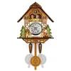 Wall Clocks Creative Retro Cuckoo Clock Wood Pendulum Swinging Bird Decorative Hanging Time Alarm Living Room Home Decora