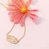 Designer Kendrascott Jewelry Elisa K Temperament elliptiskt svart glashalsband Kvinnesmycken Fashion Pink Crystal Stone Lock Bone Chain 1985