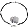 Saturn Black Crystal Single Layer Full Diamond Necklace Punk Dark Style Collarbone Chain Can Be Worn by Men and Women with box319g