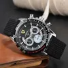 Sex Needle Full Function Chronograph Rubber Strap Mens Farah Brand Casual Running Second Watch1T51