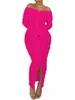 Casual Dresses Sexy Off Shoulder Bodycon Split Long Elegant Evening Patry Gown Slim Robe Femme