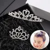 Akcesoria do włosów 1PC Princess Rhinestone Crowns Opaska na głowę błyszcząca ślubna korona grzebienia dziewczyny dzieci