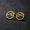 Stud Earrings Silver Color Star Moon Earings Fashion Jewelry Small Bee Deer Wave Daisy Studs For Women Easter Gift Wholesale