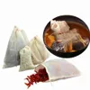 hight quality Portable 100pc 8x10cm Cotton Muslin Reusable Drawstring Bags Packing Bath Soap Herbs Filter Tea Bags233S