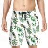 Shorts masculinos Boho Vintage Floral Print Calças Joelho Troncos Cordão Cintura Elástica Verão Havaiano Beachwear