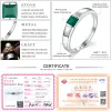 Collier LAMOON S925 bague pour femmes coupe prix vert Agate calcédoine 925 argent Sterling 18K plaqué or blanc bijoux fins LMRI006