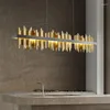 Pendelleuchten Restaurant Moderne Kronleuchter Beleuchtung Iceberg Design LED Kücheninsel Rechteckige Leuchte Gold Schwarz176h