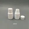 100pcs 10 ml 10 cm3 10 g małe plastikowe pojemniki butelka z uszczelką pokrywki, puste białe okrągłe plastikowe pigułki Butelki xsmbu aoarw