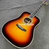 Anpassad solbrastfast trä dreadnought D-45AA akustisk gitarr en dator nacke