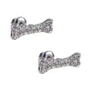 Saturn Punk Style Bone Full Diamond Earrings Luxury Designer Style Wearing Trend