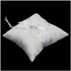 2 Heart Rhinestones Ivory Satin Flower Girl Basket and Ring Pillow Set bleach285l