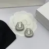 Brincos de designer para mulheres em forma de u brincos de diamante com caixa de presente design feminino cristal strass earstuds
