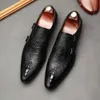 Taille 6 à 12 hommes robe en cuir véritable Double boucle moine sangle hommes chaussures serpent imprimé capuchon orteil classique italien Oxford chaussure