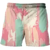 Mäns shorts abstrakt mönster män kläder 3d utskrift badkläder sommar kvinnor konst målning harajuku casual