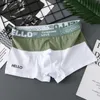 3 Teile/los Schlüpfer der Männer Buchstaben Baumwolle BoxerShorts Farbe Blockieren Mann Unterwäsche Boxer Atmungsaktive U Konvexen Unterhose Plus Größe 240125