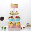 Bakeware Tools Space-Saving 1 Set Hjälpsamt tydligt parti Bröllop Cupcake Tower Akrylkakor Stativ Rundtillbehör