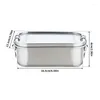 Vaisselle boîte à déjeuner en acier inoxydable 304 avec séparateurs amovibles 850ML pour enfants et adultes, lavable au lave-vaisselle