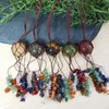 Chaveiros Macrame Crystal Sphere Hanger Sling Gemstone Janela Carro Pendurado Ornamentos 7 Chakra Decoração de Casa Bola