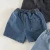 Shorts Summer Thin Casual Ins Jeans Boy Infant Classic Pocket Girl Baby Cotton Solid Simple Denim Pants Children Loose Trousers