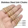 Components 100 Meters x Stainless Steel Chain Bulk by the Spool Yard Feet Tarnish Free Gold Link Chain for Jewelry Making