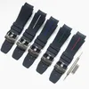 Bracelets de montre Bracelet en caoutchouc accessoires pour hommes pour l'eau douce anti-poussière Bracelet en Silicone de haute qualité 21mm Black1279t