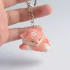 Keychains Handmade Wood Ornaments Genshin Yae Miko Cute Anime Pink Fox Carving Animals Pendants Gifts Fashion Jewelry