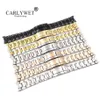 CARLYWET 20 21mm entier argent or Rose or noir 316L solide en acier inoxydable bracelet de montre bracelet de ceinture Bracelets For12880