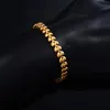 Link pulseiras pulseira de aço inoxidável para mulheres trigo corrente de mão com extensor cor de ouro banhado pulseira tornozeleira senhoras jóias acessório