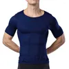 Herrkroppsskärmare män vit bantning shaper kompression skjorta smal form snep magen mage reducerar toppar midje tränare
