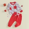 Clothing Sets 2024-09-04 Lioraitiin 0-3Y Toddler Boy Christmas Clothes Set Cartoon Santa Long Sleeve Sweatshirt Tops Pants Autumn Outfits