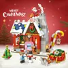 Blocks Christmas House With Santa And Sled Festive Building Ideal Gift For Adults Teens Thanksgiving Dayvaiduryb