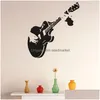 Wall Stickers Mural Cupboard Sticker Bedroom Living Room Pvc Self Adhesive Music Guitar Background Removable Home Decor Diy Art Drop Dhdxb