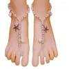 Anklets One PCS Böhmen Anklet For Women Natural Seashell Imitation Pearl Toe Ring Summer Barefoot Sandal Foot Jewelry