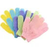 Exfoliating Bath Gloves Double Sided Full Finger Body Scrubber Scrubbing Glove Removing Dead Skin Cell for Shower Bath Spa MHY043