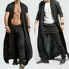 Brand Mens Coat Long Cardigan Baggy Cape Casual Cloak Coat Cotton Blend Full Length Loose Outwear S-3XL Solid 240124