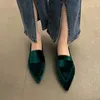 Women Luxury Velvet Moccasins Fashion Pointed Toe Loafers Ladies Spring Purple Velour Ballet Flat Shoes 240126