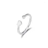 Bagues de cluster Véritable 925 Bague en argent sterling poli coeur ouvert pour femmes hommes bricolage faisant des bijoux de bibelot de mariage Anillos Mejur