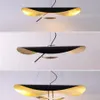 Pendant Lamps Modern LED Light Postmodern Dining Room Bedroom Fixture Retro Black Gold Texture Hanging Lamp2032