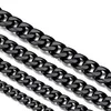 Chains Stainless Steel Miami Cuban Link Necklaces Black For Men Women Basic Punk Jewelry Choker 3MM 5MM 7MM 13MM243J