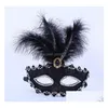 Maschere per feste Maschera Piume Matrimonio Travestimento Veneziano Donna Lady Sexy Carnevale Mardi Gras Costume G1171287P Consegna a domicilio Garde Dhiuj