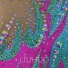 Liuhuo 커스터마이즈 리듬 체조 레오타드 여자 여자 경쟁 아티스트 체조 공연 공연 맑은 신축성 스판덱스 스판덱스 핑크 그린