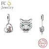 Loose Gemstones FC Jewelry Fit Original Charm Armband Autentic 925 Sterling Silver Strong som en tigerpärlor för att göra kvinnor Berloque 2024
