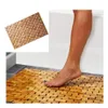 Tapis de bain en bois de teck, pieds de douche, sol en bambou naturel antidérapant, Large1202k