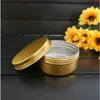 10/15/30/50/60/80/100/150/200g oro vuoto rotondo scatola di alluminio barattoli di latta di metallo crema cosmetica fai da te vaso riutilizzabile tè alluminio Pothigh qual Goqs