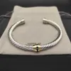Bangle womens friendship love designer bracelet cuff gift silver 18k Gold X fish hook Channel Setting Sterling Silver jewelry woman cable bracelets